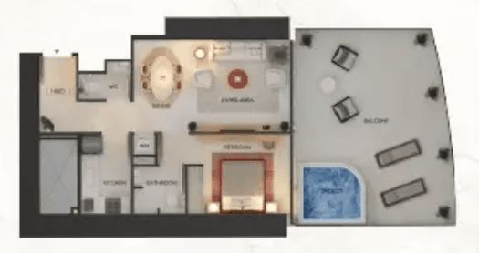 - 1 Bedroom Type 3