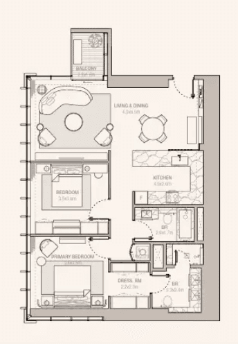  - 2 Bedroom Type 1 
