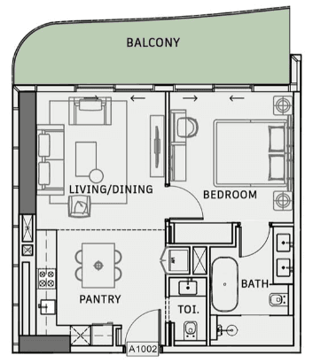  - 1 Bedroom Type1 (Apartment)
