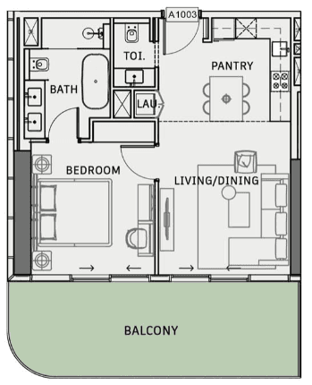  - 1 Bedroom Type2 (Apartment)