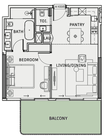  - 1 Bedroom Type4 (Apartment)