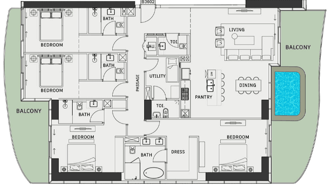 - 4 Bedroom Type 1 (Penthouse)