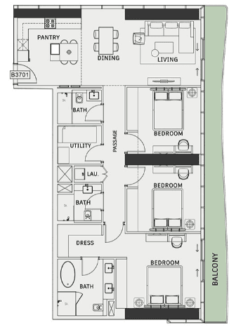  - 3 Bedroom (Penthouse)