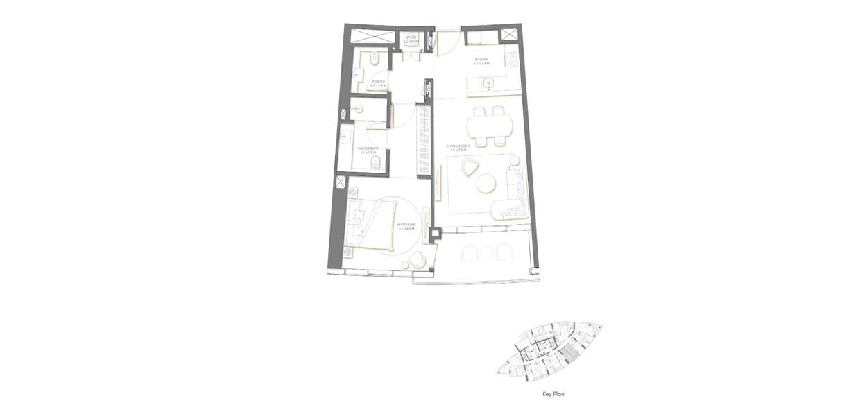  - 1 Bedroom	- Level-26	Apartment