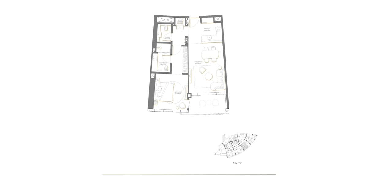  - 1 Bedroom	-  Level-26-35 	-  Apartment