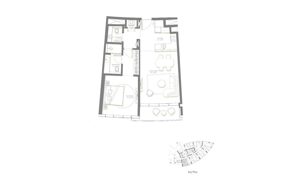  - 1 Bedroom	-  Level-26-35 	-  Apartment