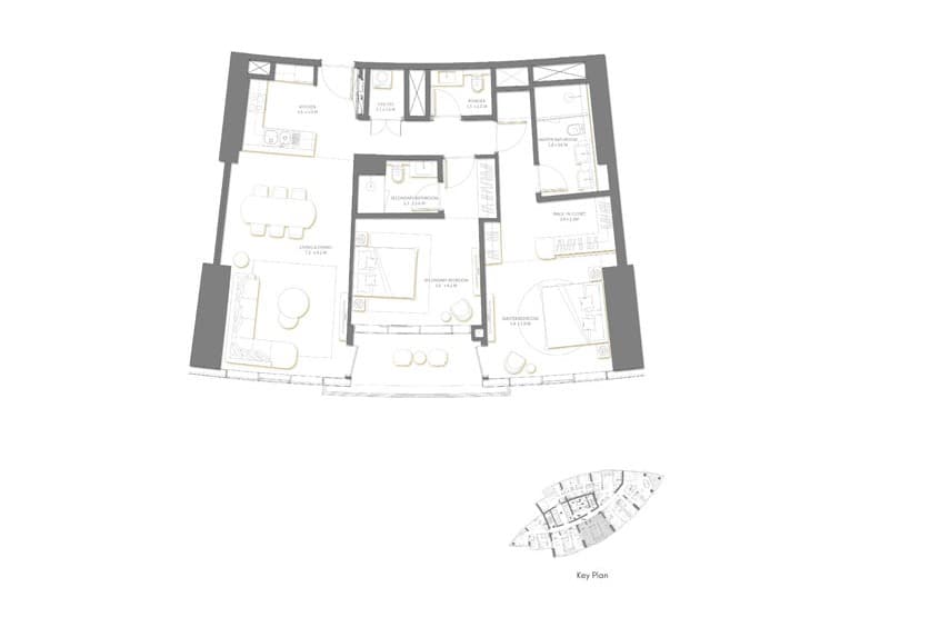  - 2 Bedroom	-  Level-36-45 	-  Apartment