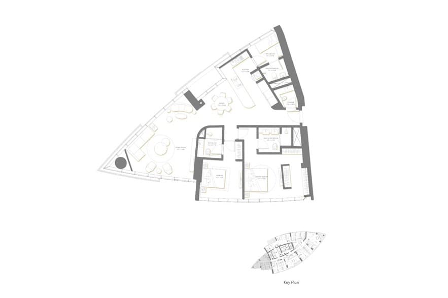  - 2 Bedroom	-  Level-36-45 	-  Apartment