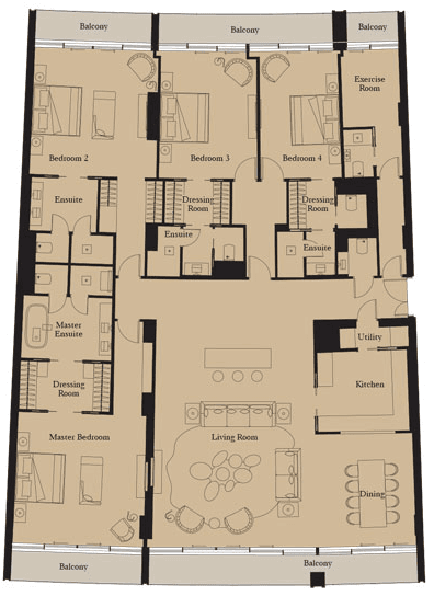  - 4 Bedroom Type 3 (Apartment)