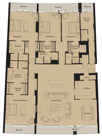  - 4 Bedroom Type 4 (Apartment)