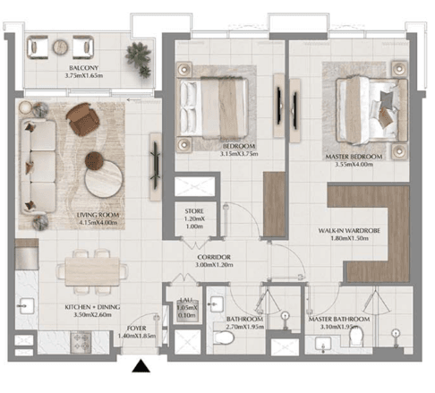  - 2 Bedrooms