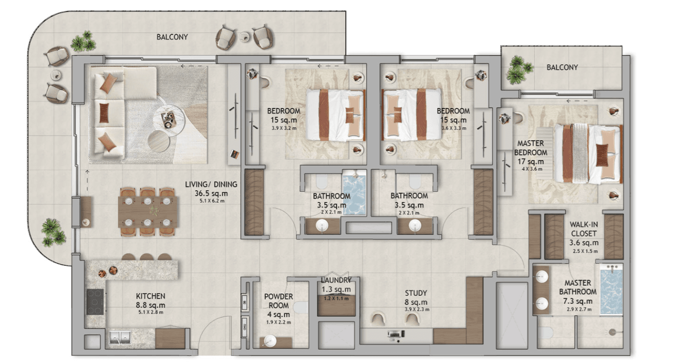  - 3 chambre (Appartement)