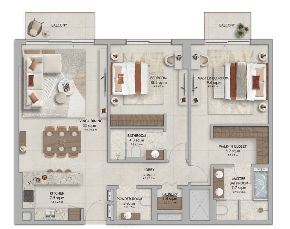  - 2 Bedroom (Appartement)
